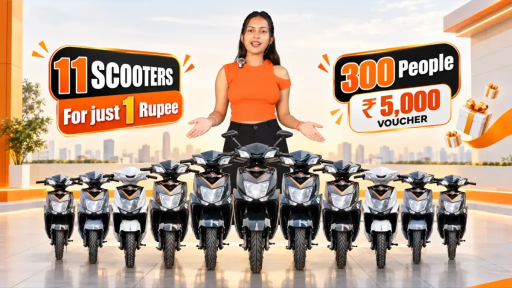 Win a Free Electric Scooter – 11 Scooters + 300 Vouchers of ₹5,000
